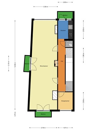 Floorplan - Gordelweg 198B, 3038 GK Rotterdam